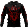 FUNSTUFFPRINT Satanic Devil Red 3D Hoodie and Zip Hoodie