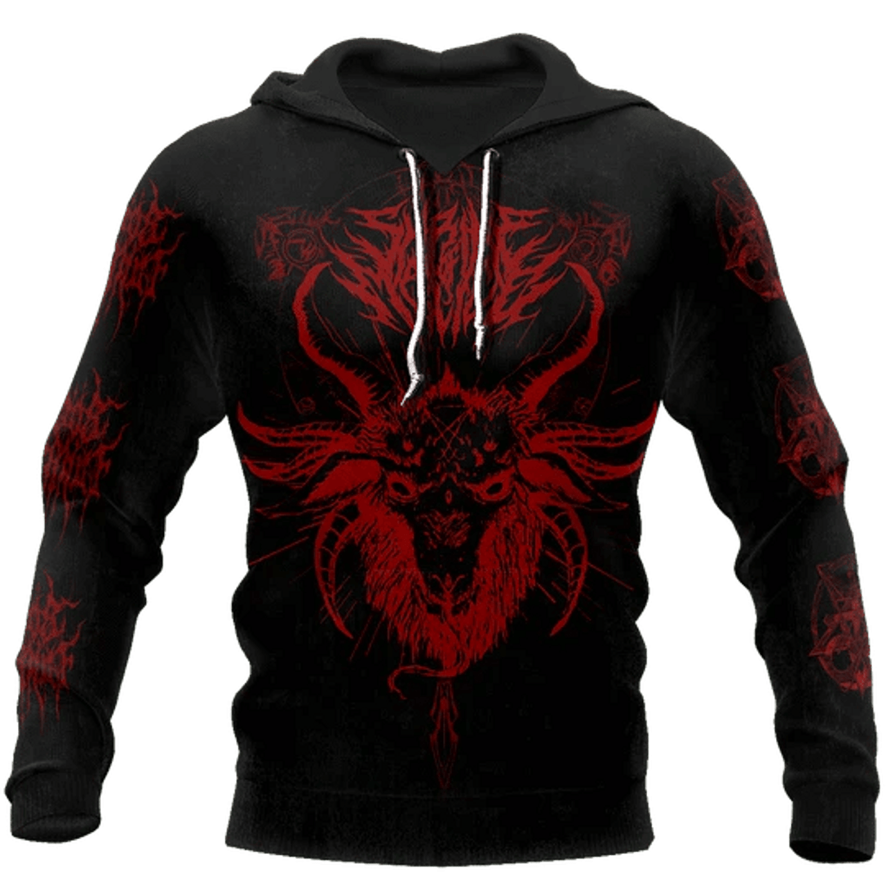 FUNSTUFFPRINT Satanic Devil Red 3D Hoodie and Zip Hoodie