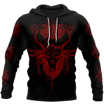 FUNSTUFFPRINT Satanic Devil Red 3D Hoodie and Zip Hoodie