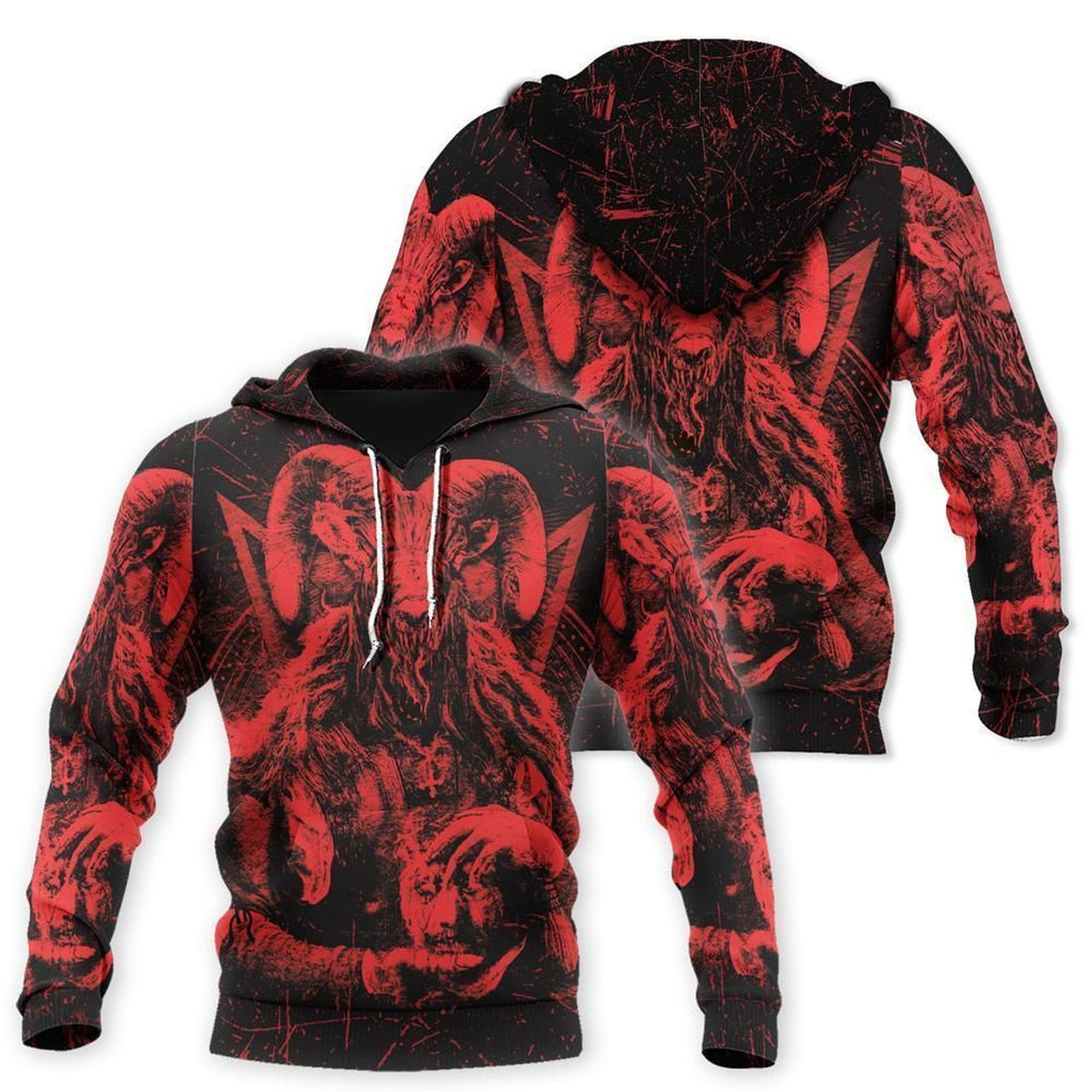FUNSTUFFPRINT Satanic Rock 3D Hoodie and Zip Hoodie