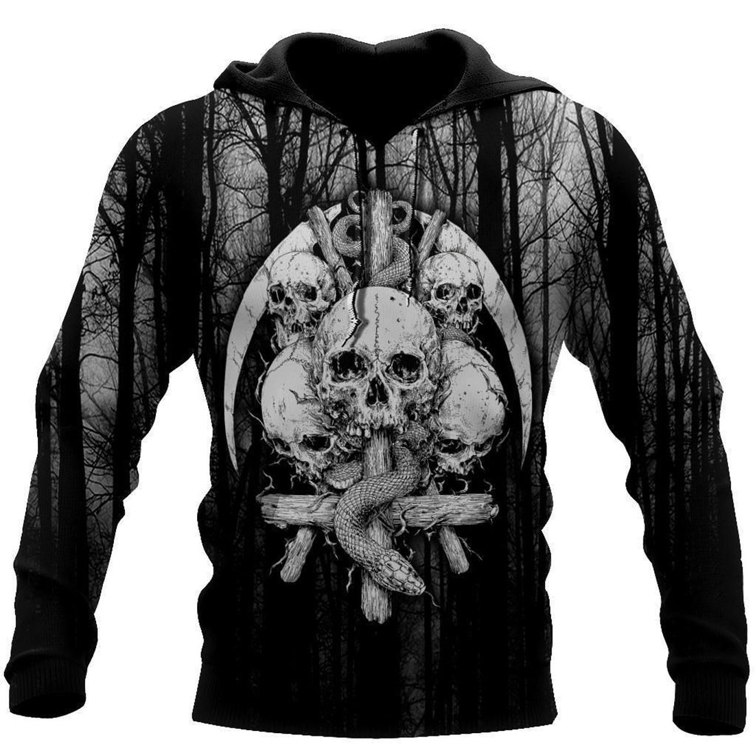 FUNSTUFFPRINT Satanic Skulls 3D Hoodie and Zip Hoodie