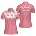 Science Pink Argyle Pattern Short Sleeve Women Polo Shirt
