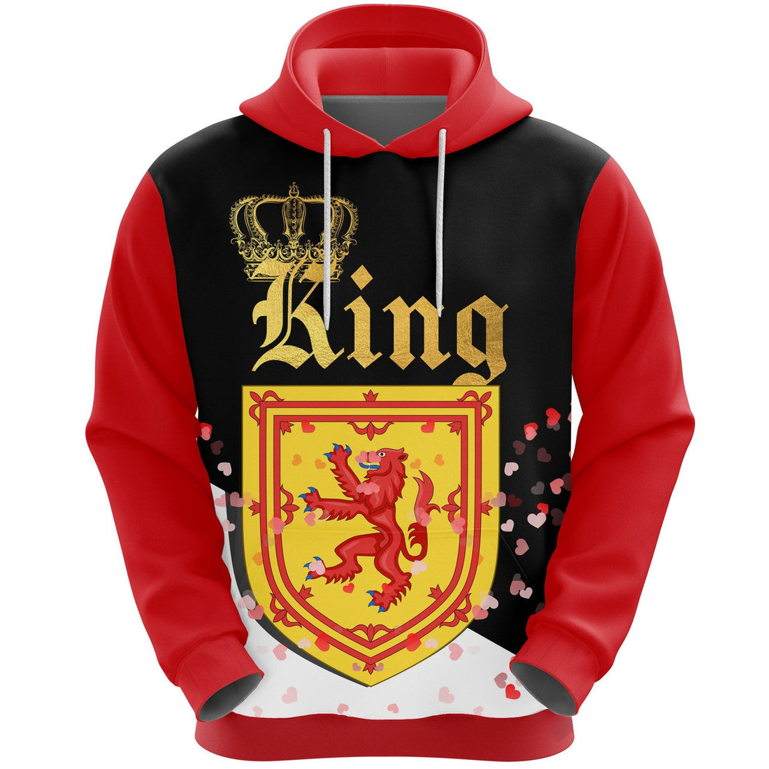 FUNSTUFFPRINT Scotland King Valentine 3D Hoodie and Zip Hoodie