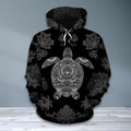 FUNSTUFFPRINT Sea Turtle Black & White 3D Hoodie and Zip Hoodie