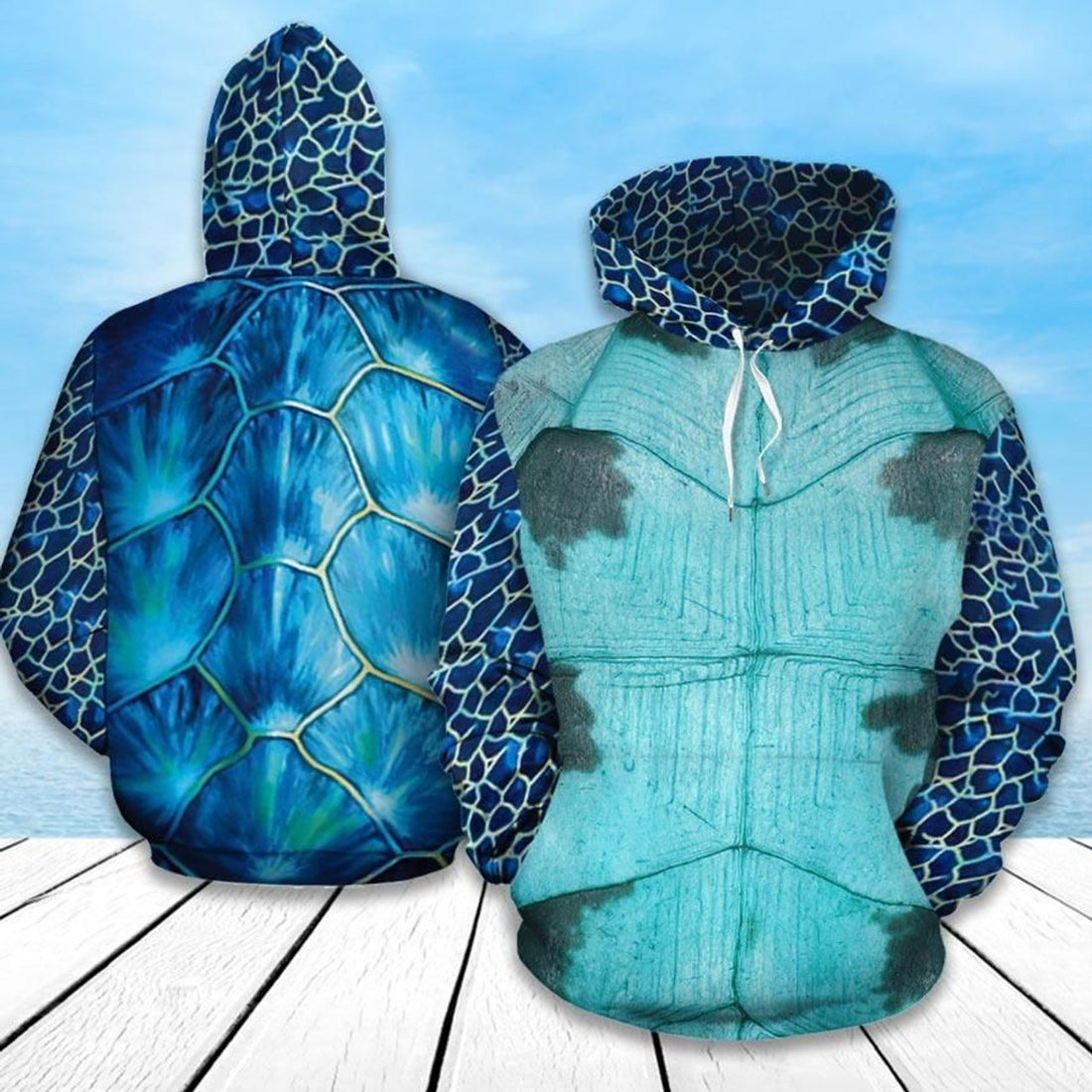 FUNSTUFFPRINT Sea Turtle Costume Tee Shirt 3D Hoodie and Zip Hoodie