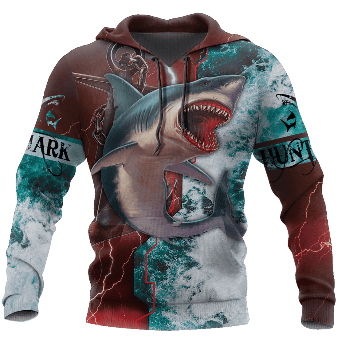 FUNSTUFFPRINT Shark Hunting 3D Hoodie and Zip Hoodie