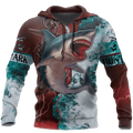 FUNSTUFFPRINT Shark Hunting 3D Hoodie and Zip Hoodie