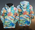 FUNSTUFFPRINT Sharks Painting Color Limited Edition 3D Hoodie and Zip Hoodie