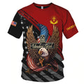 FUNSTUFFPRINT One Nation Under God All Over PrinT-Shirt American Eagle Independence 3D T-shirt