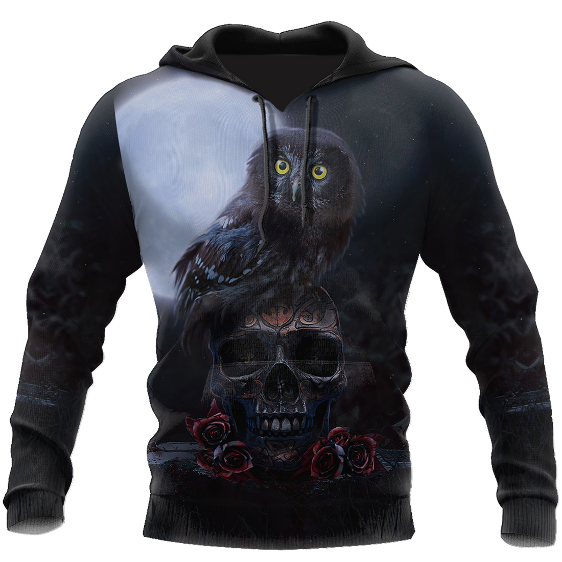 FUNSTUFFPRINT Skull And Owl 3D Hoodie and Zip Hoodie