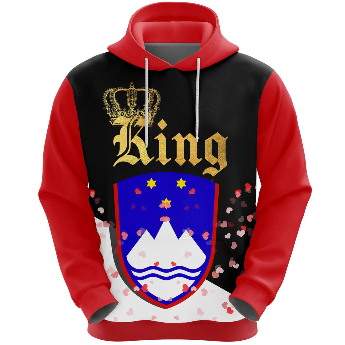 FUNSTUFFPRINT Slovenia King Valentine 3D Hoodie and Zip Hoodie
