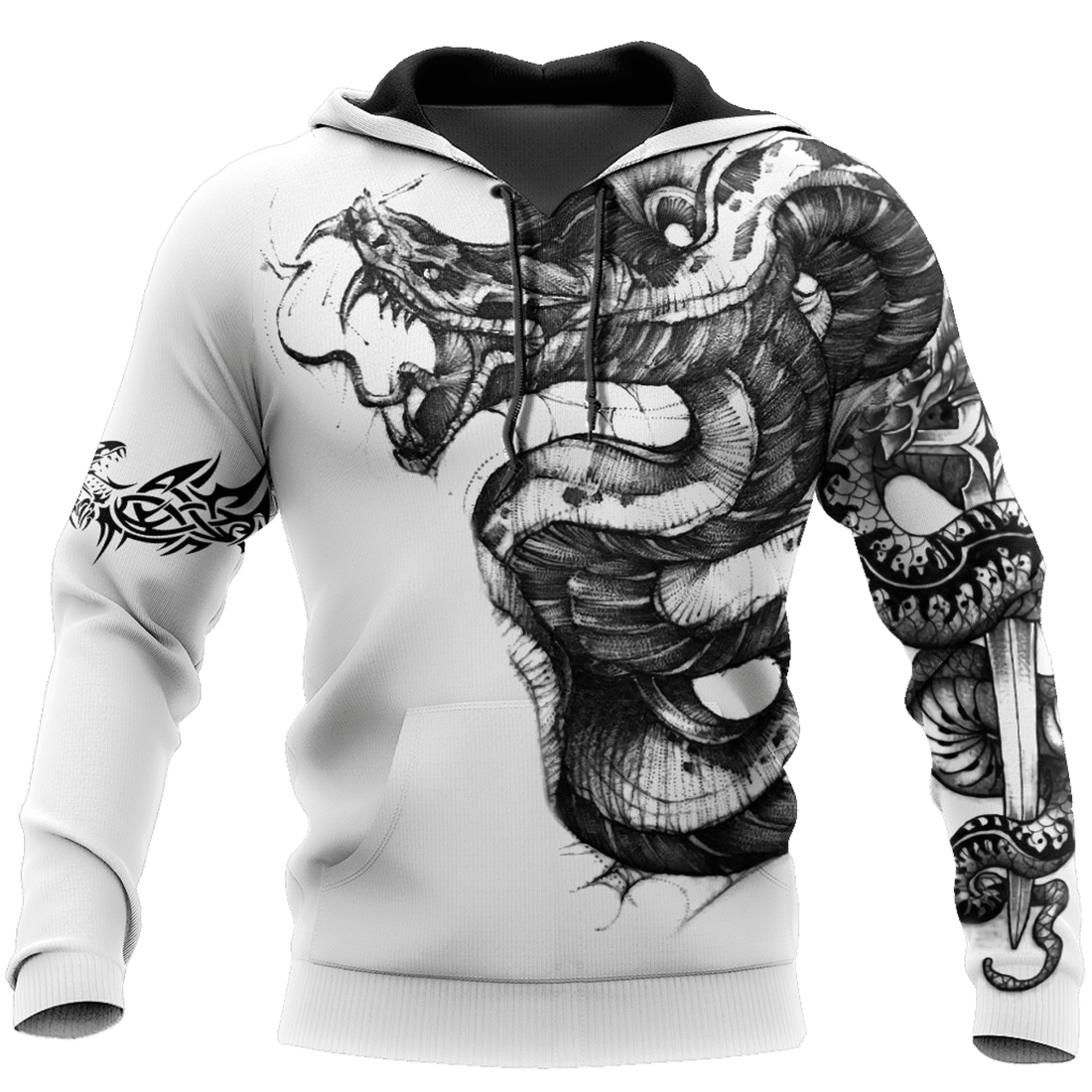 FUNSTUFFPRINT Snake Tattoo For Men And Women Hac 3D Hoodie and Zip Hoodie