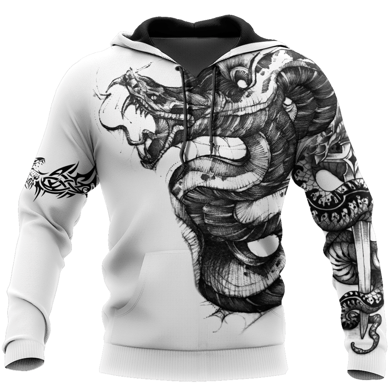 FUNSTUFFPRINT Snake Tattoo For Men And Women Hac 3D Hoodie and Zip Hoodie