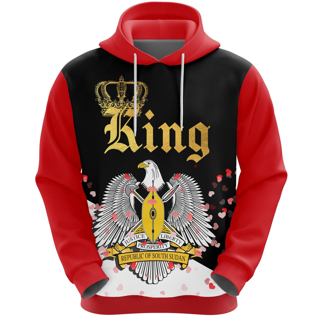 FUNSTUFFPRINT South Sudan King Valentine 3D Hoodie and Zip Hoodie