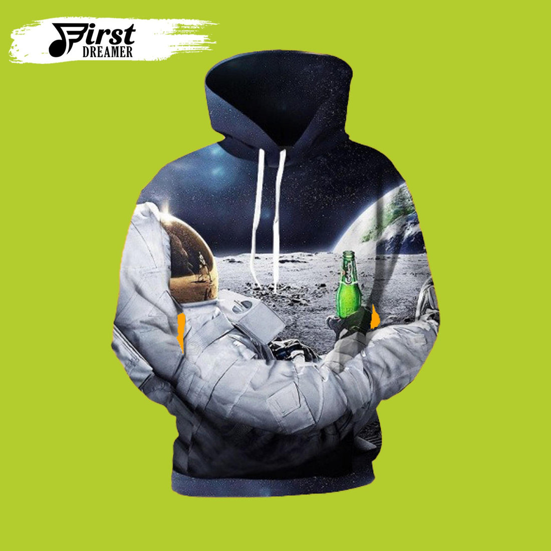 FUNSTUFFPRINT Space Astronaut Beer 3D Hoodie and Zip Hoodie
