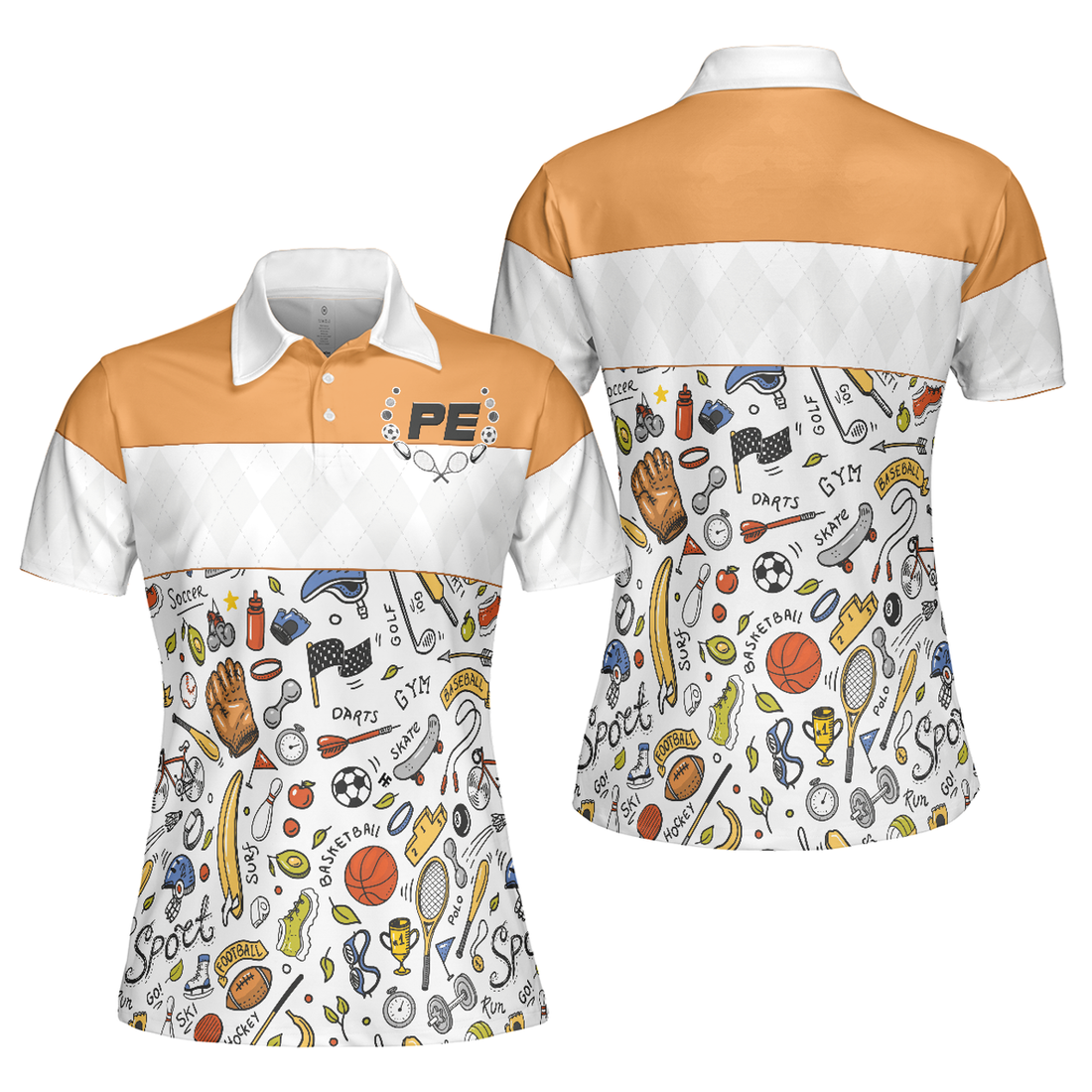 Sports For Physical Education Short Sleeve Women Polo Shirt, Female PE Teacher Polo Shirt, Fun Physical Education Teacher Shirt
