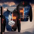 FUNSTUFFPRINT Strength & Courage Cross God 3D Hoodie and Zip Hoodie