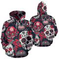 FUNSTUFFPRINT Sugar Skull Pattern 3D Hoodie and Zip Hoodie