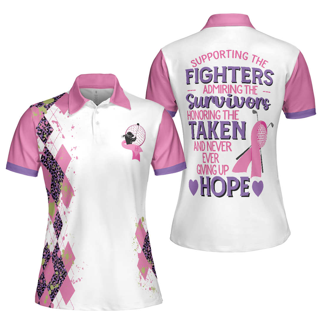 Supporting The Fighters Admiring The Survivors Short Sleeve Women Polo Shirt