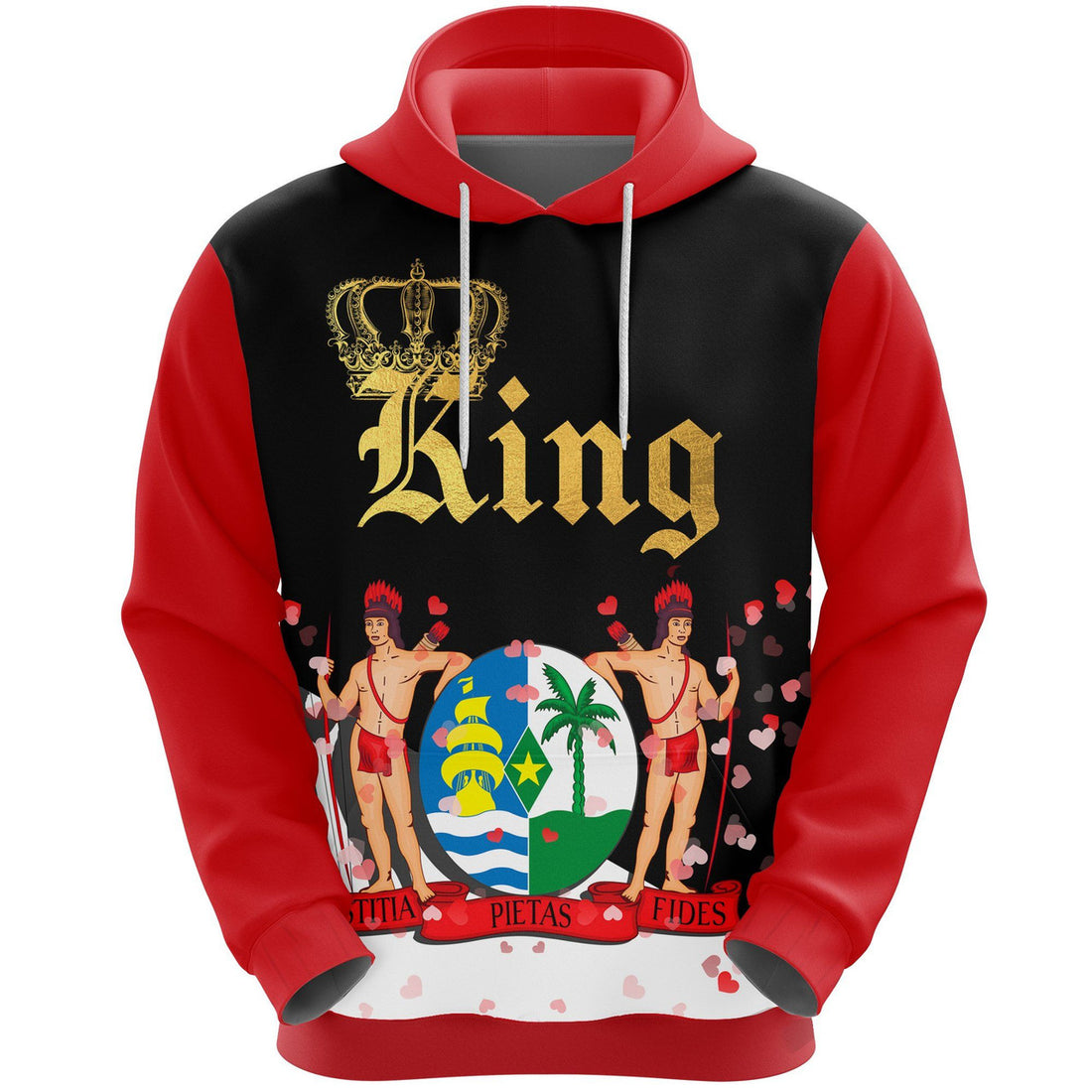FUNSTUFFPRINT Suriname King Valentine 3D Hoodie and Zip Hoodie