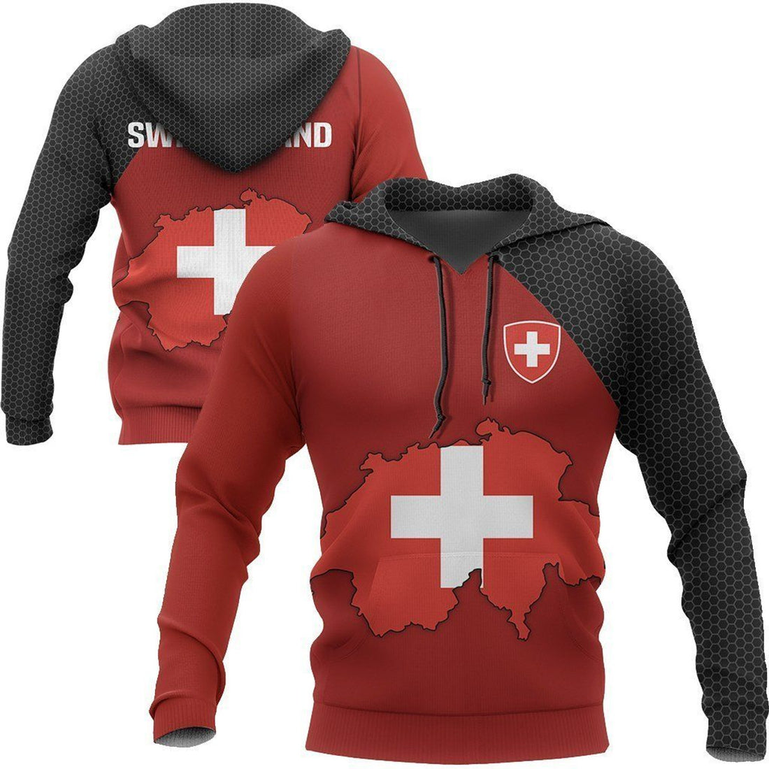 FUNSTUFFPRINT Switzerland Map Special 3D Hoodie and Zip Hoodie