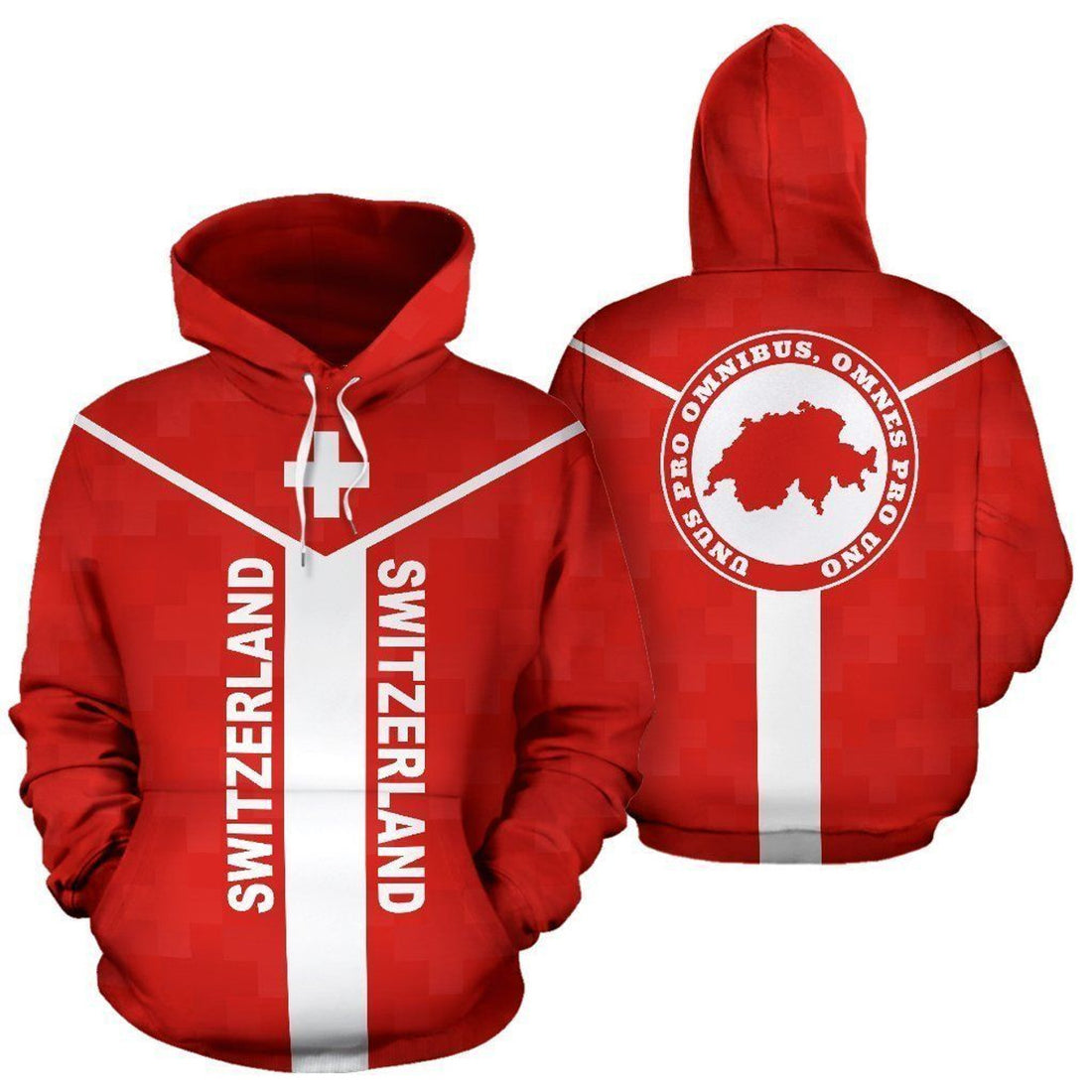 FUNSTUFFPRINT Switzerland Rising Pullover 3D Hoodie and Zip Hoodie