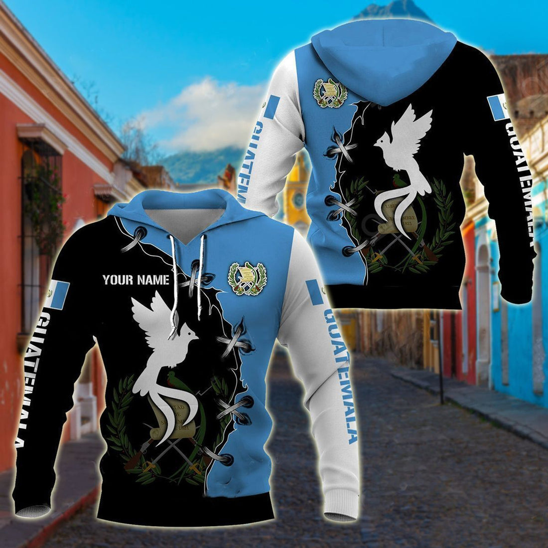 FUNSTUFFPRINT Symbolism Guatemala Quetzal Pullover 3D Hoodie and Zip Hoodie