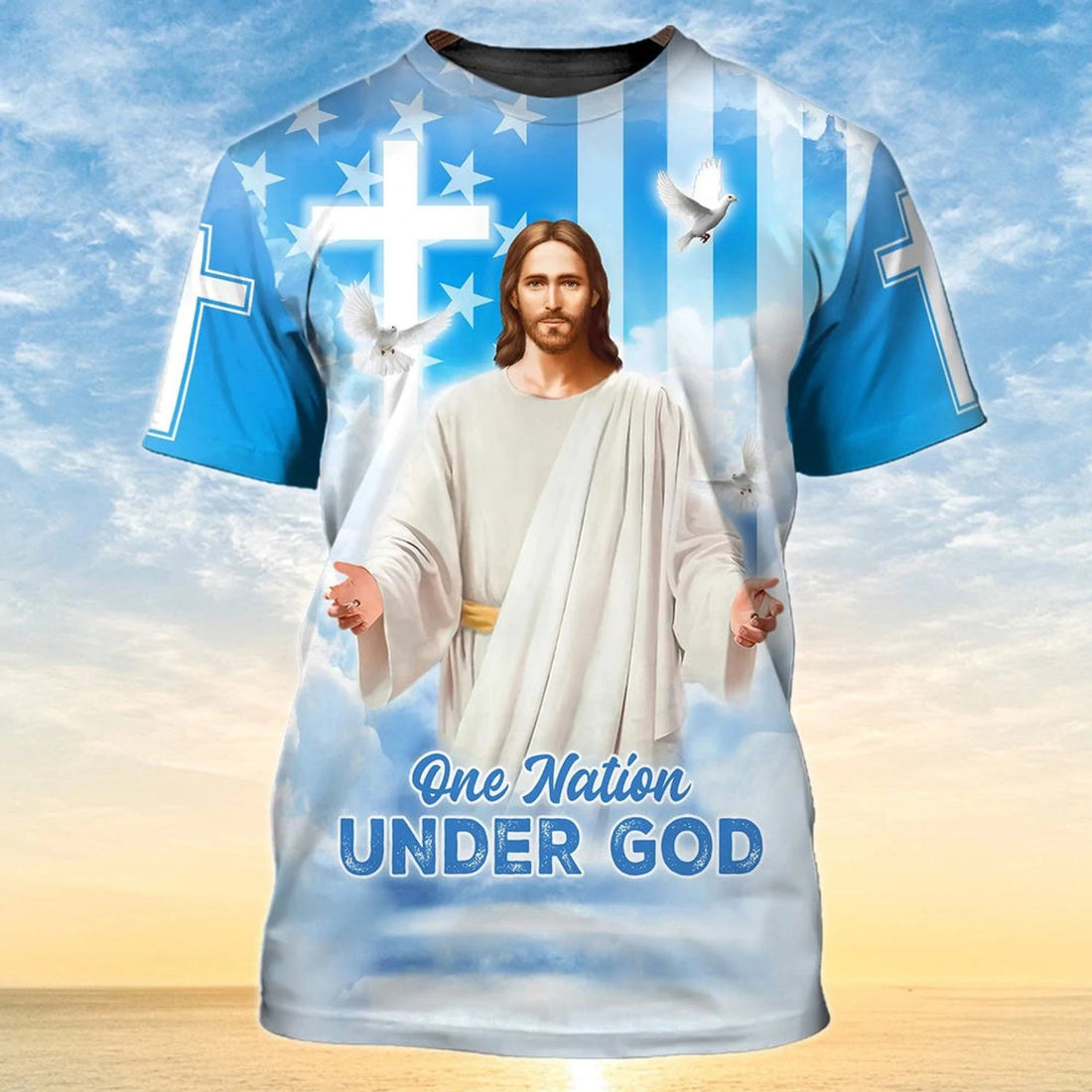 One Nation Under God 3D All Over PrinT-Shirt Hoodie, 4Th Of July Patriotic 3D, Independence 3D Shirt