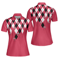 Tennis Shirt With Argyle Pattern Short Sleeve Women Polo Shirt