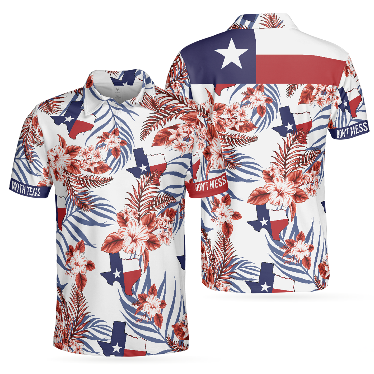Texas Flag Bluebonnets Polo Shirt For Golf, Floral Texas Map And Flag Polo Shirt, Texas Proud Shirt For Men