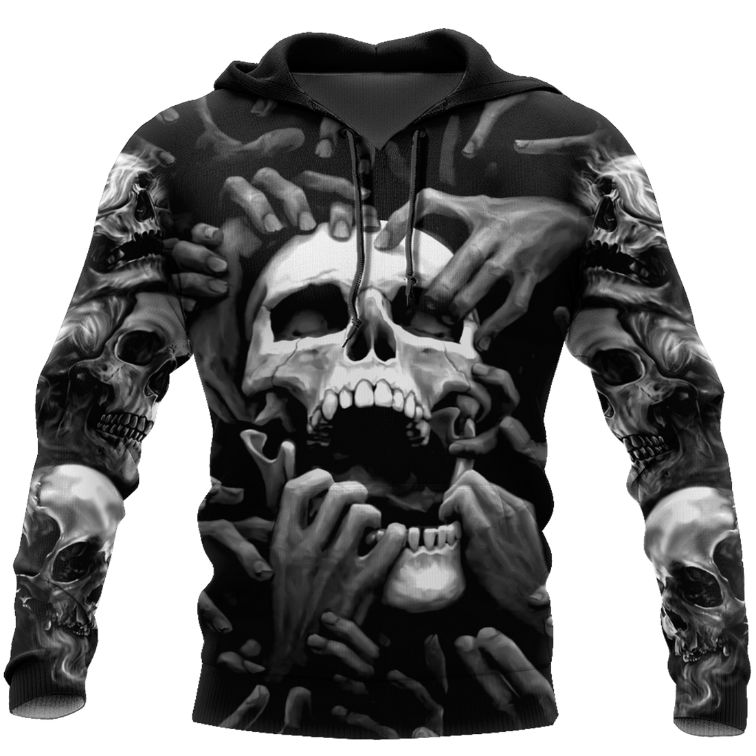 FUNSTUFFPRINT The Grim Reaper Skull 3D Hoodie and Zip Hoodie