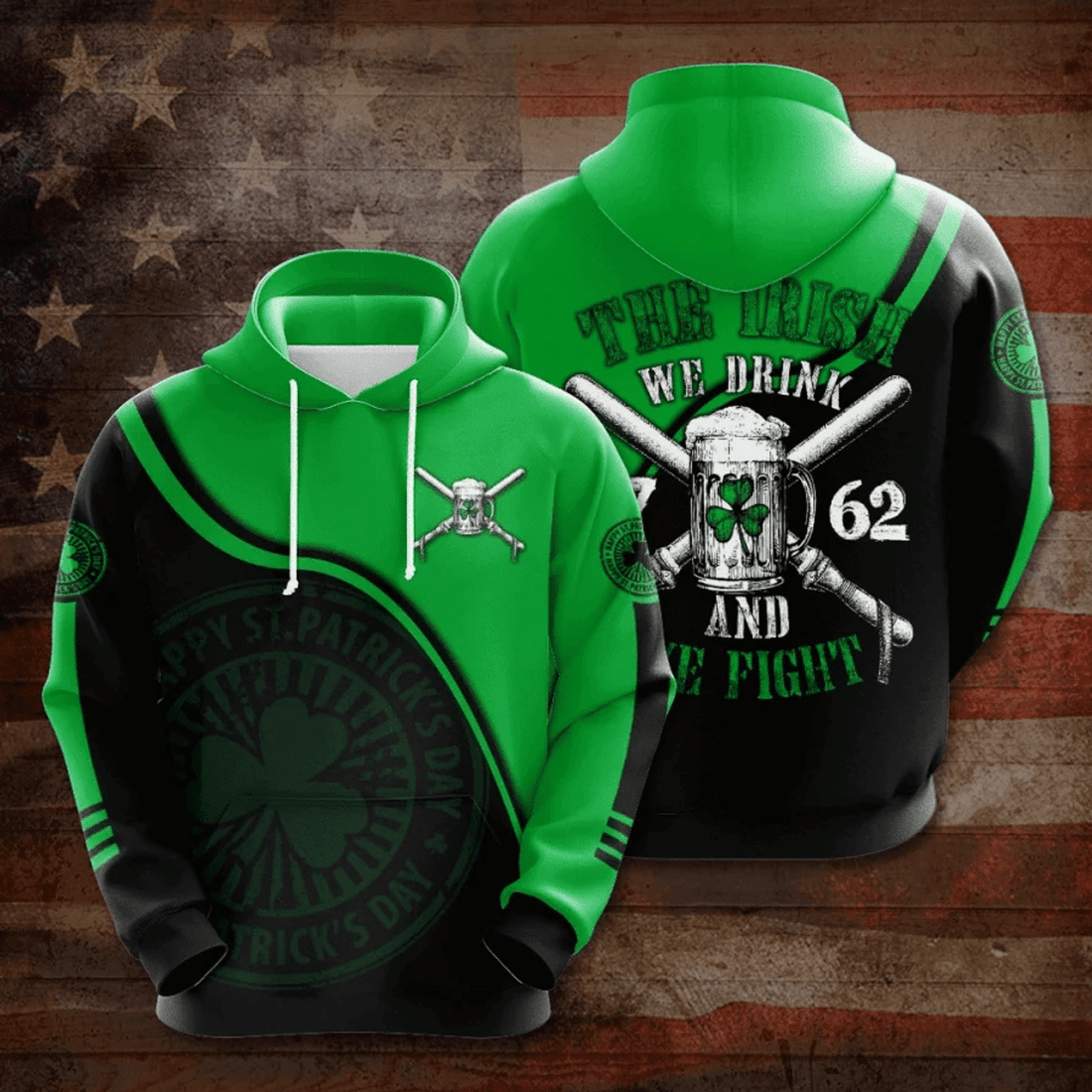 FUNSTUFFPRINT The Irish We Drink St Patricks Day 3D Hoodie and Zip Hoodie
