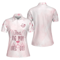 This Dog Mom Loves Golf Short Sleeve Women Polo Shirt, Pink Golf Shirt For Ladies, Golf Gift For Dog Lovers