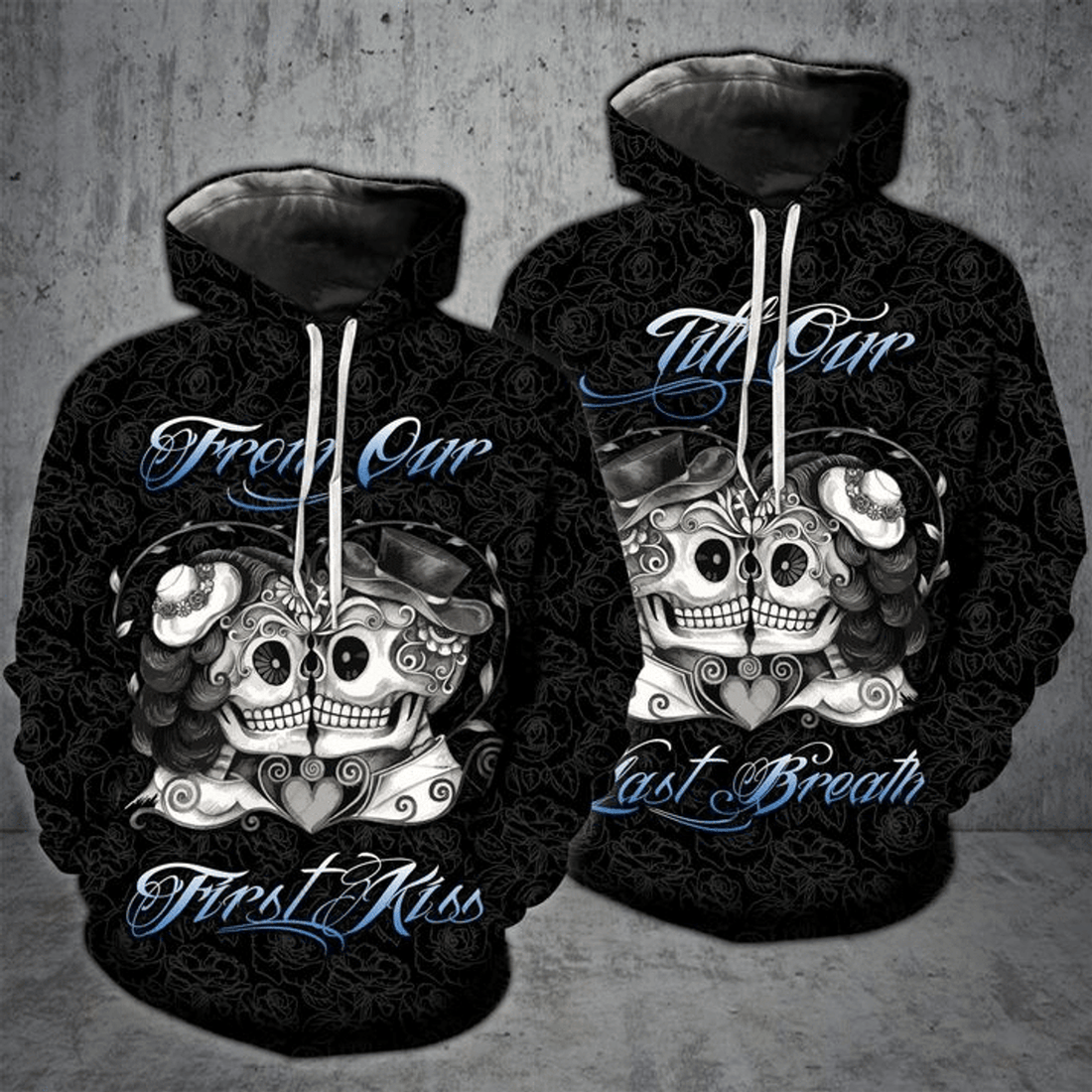 FUNSTUFFPRINT Till Our Last Breath Couple 3D Hoodie and Zip Hoodie