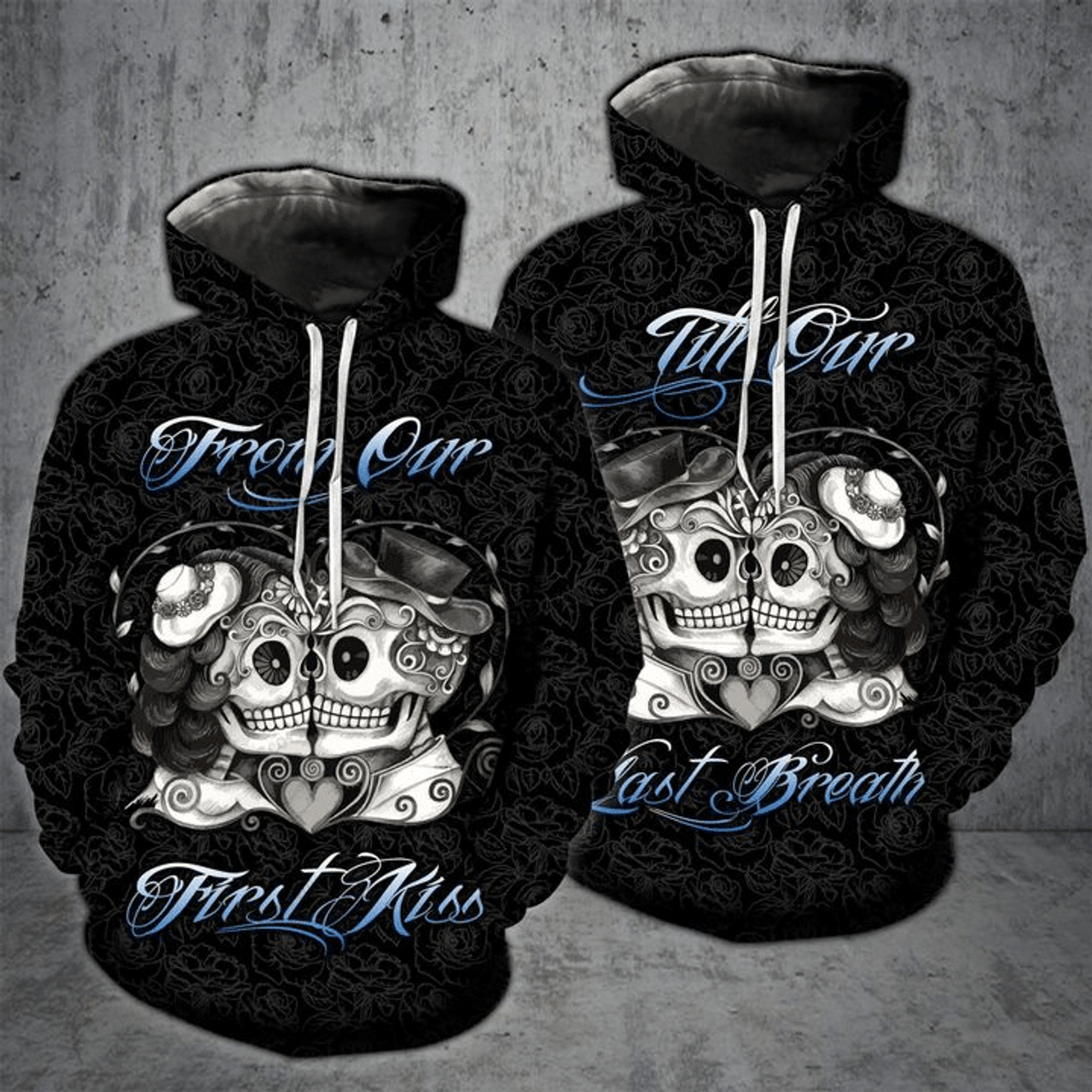 FUNSTUFFPRINT Till Our Last Breath Couple 3D Hoodie and Zip Hoodie