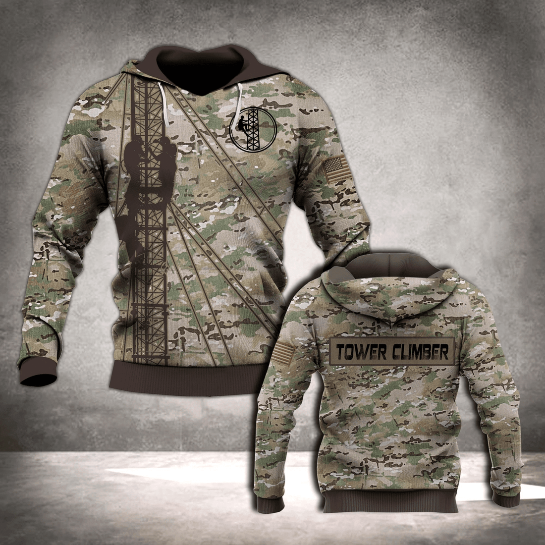 FUNSTUFFPRINT Tower Climber 3D Hoodie and Zip Hoodie