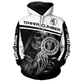 FUNSTUFFPRINT Tower Climber Gifts Skull Tower Climber Gifts Black And White 3D Hoodie and Zip Hoodie