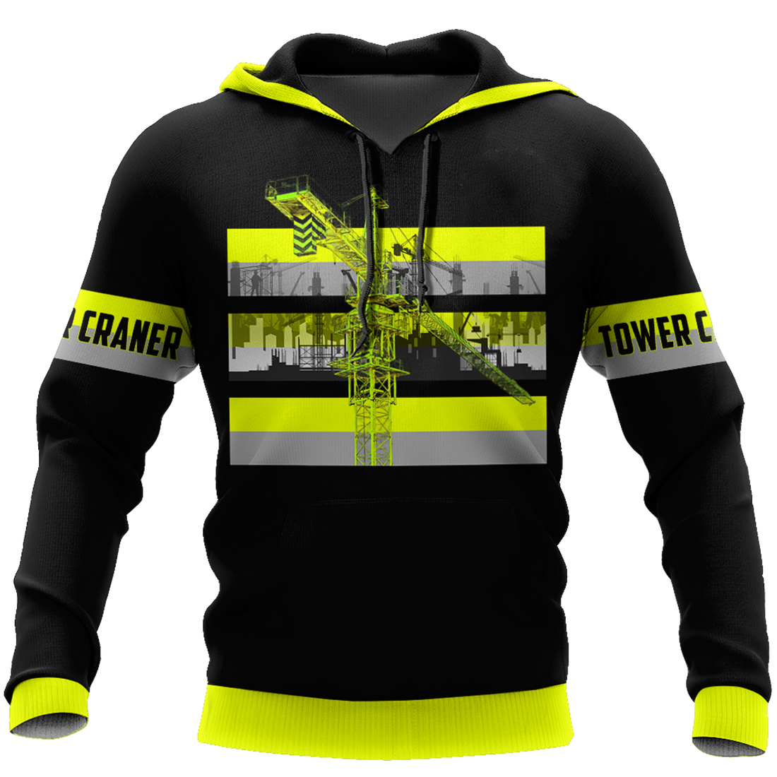 FUNSTUFFPRINT Tower Crane Just The Tip 3D Hoodie and Zip Hoodie
