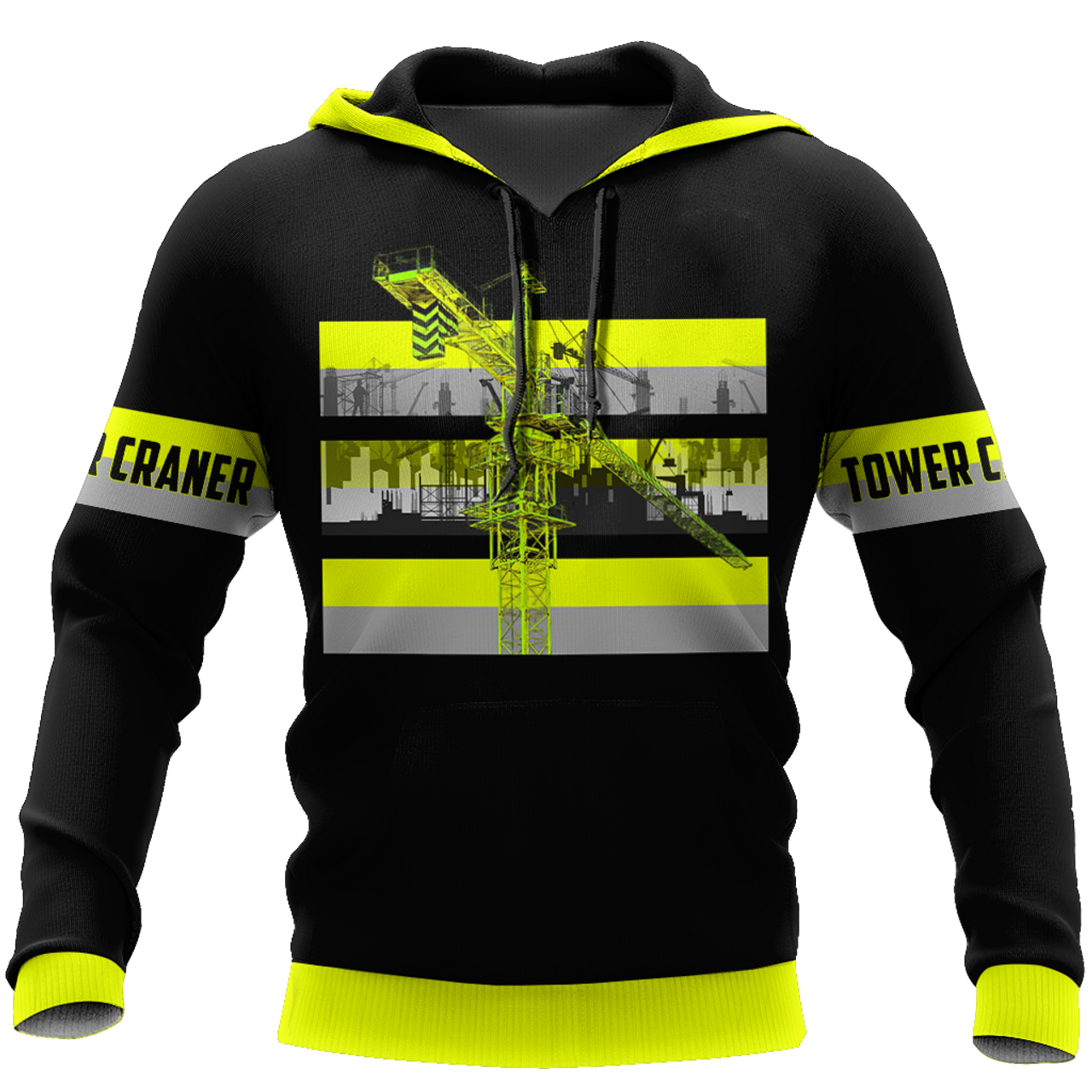 FUNSTUFFPRINT Tower Crane Just The Tip 3D Hoodie and Zip Hoodie