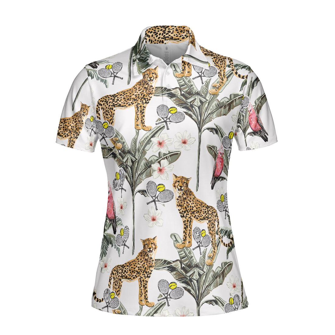 Tropical Coconut Leopard Tennis Shirt For Women Short Sleeve Women Polo Shirt