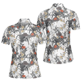 Tropical Flowers Shirt Short Sleeve Women Polo Shirt