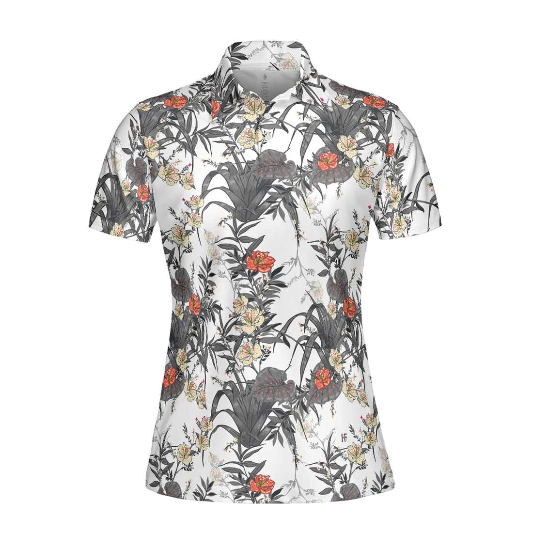 Tropical Flowers Shirt Short Sleeve Women Polo Shirt