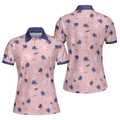 Tropical Palm Tree Pattern Shirt Short Sleeve Women Polo Shirt