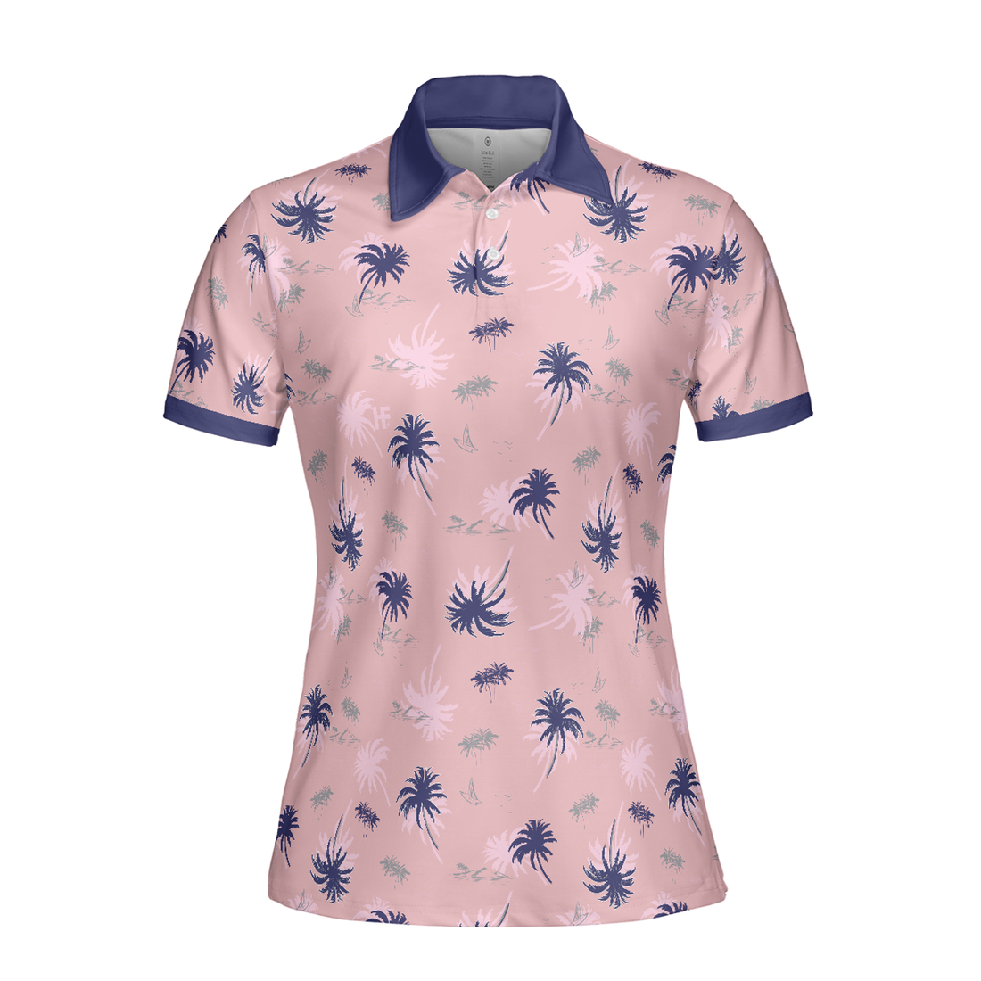 Tropical Palm Tree Pattern Shirt Short Sleeve Women Polo Shirt