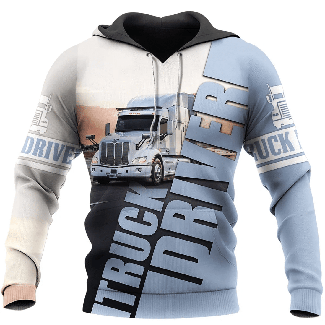 FUNSTUFFPRINT Truck Present Truck Driver 3D Hoodie and Zip Hoodie