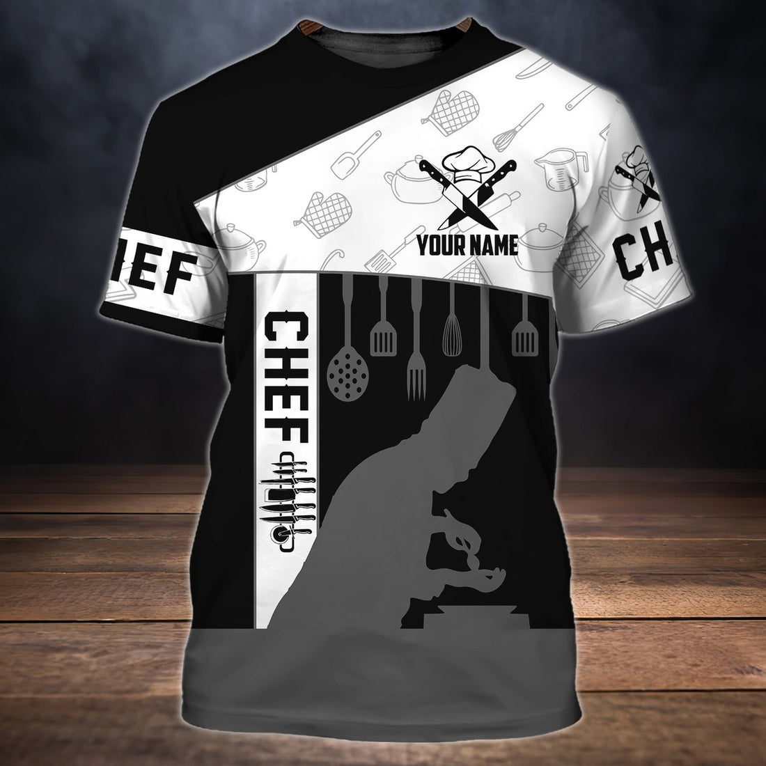FUNSTUFFPRINT Chef 2 - Personalized Name 3D T-Shirt