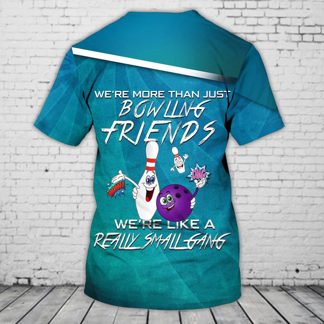 FUNSTUFFPRINT Personalized Bowling Friend T-Shirt, Bowling Team Uniform Shirts, Shirt For Bowling Players 3D T-shirt