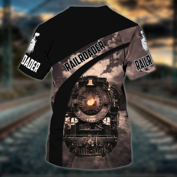 FUNSTUFFPRINT Railroader Shirt 3D All Over Print, Custom Railroad T-Shirt, Railroader Man Gift, Railroader Dad Gift 3D T-shirt