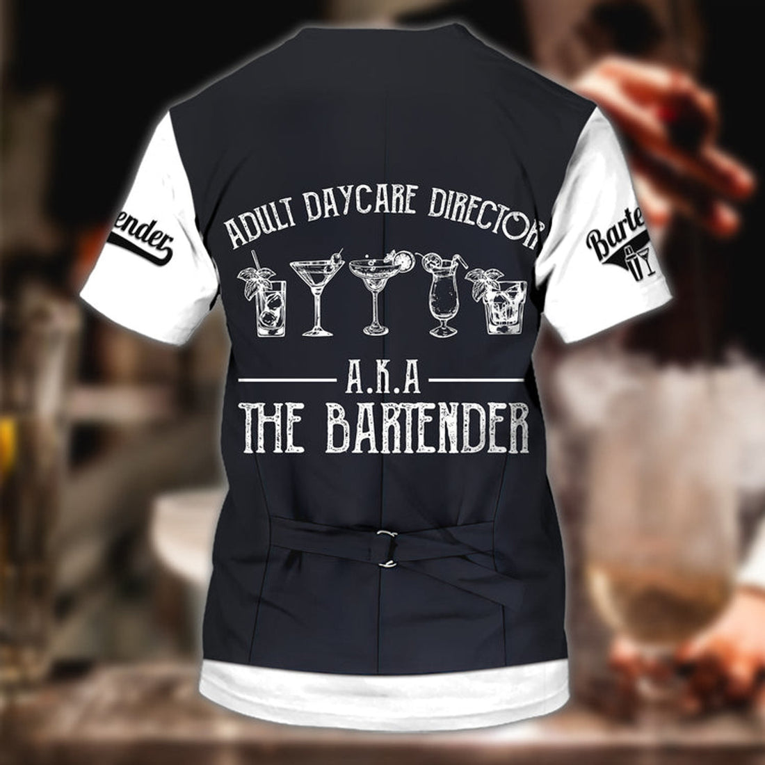 FUNSTUFFPRINT Personalized Bartender 3D T-Shirts, All Over Printed Barista Shirts, Bartender Gift, Gift For A Barista 3D T-shirt