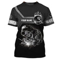 FUNSTUFFPRINT Welder I Said Watch Your Eyes 3D Shirts Personalized Name, Funny Skull Welder Shirt 3D T-shirt